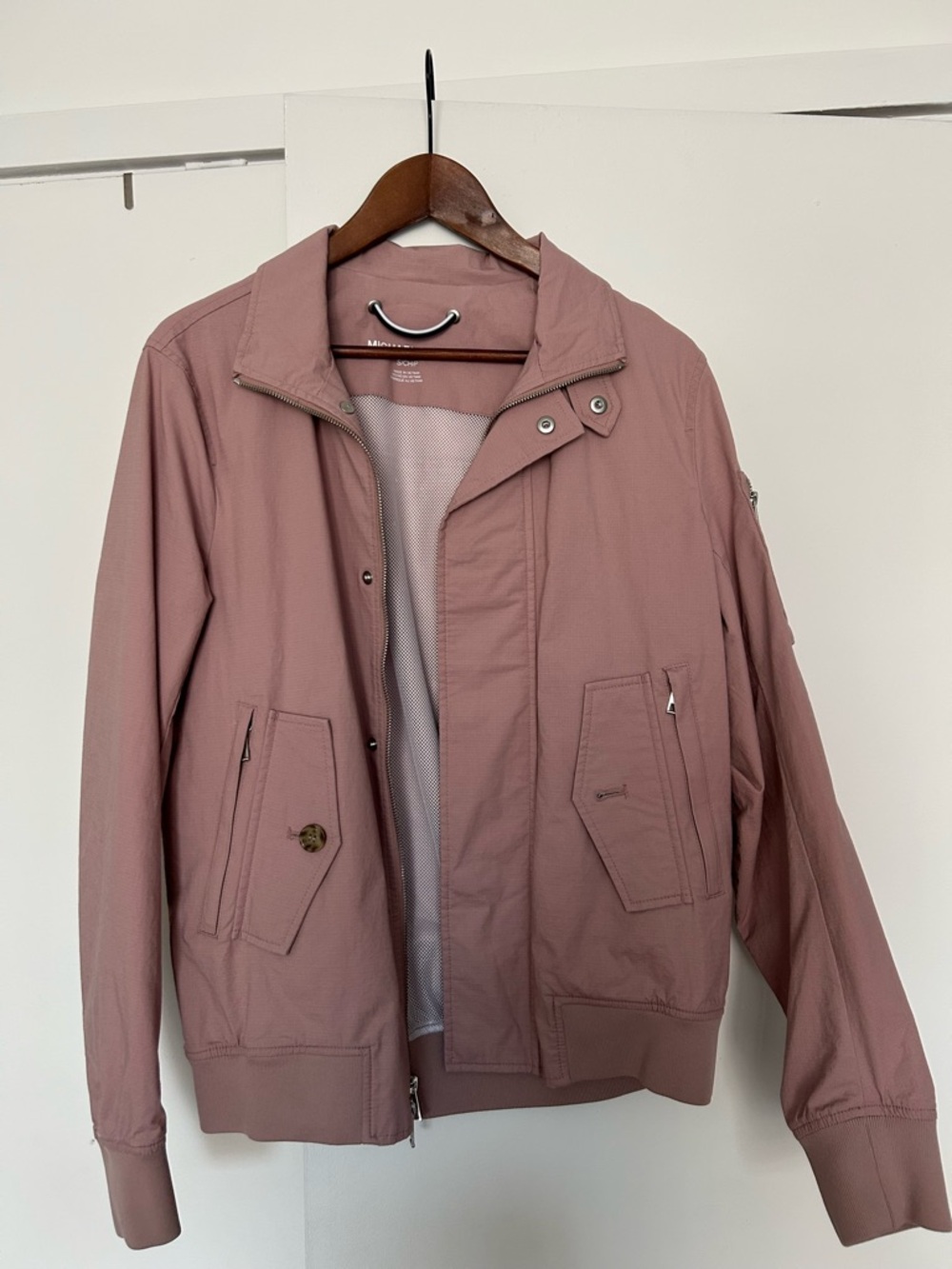 Michael Kors Men's Windbreaker Jacket in Dusty Rose